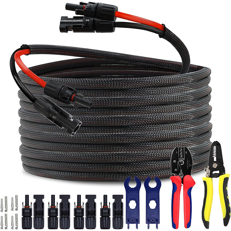 Wire kambana 50FT Solar Extension Cable 10AWG (6mm2) Wire Panel Solar